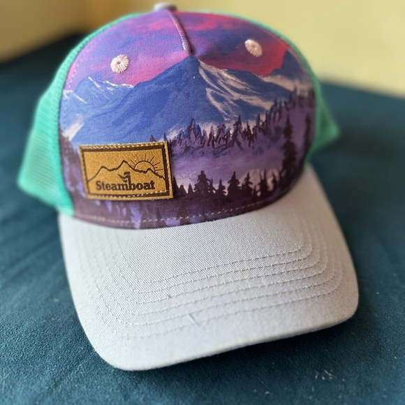 Purple and Teal Women's Mesh Hat - Picture 6 of 8